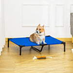 Lit surélevé pour chien lit surélevé rafraîchissant pour chien tissu Oxford sac de transport inclus 92 x 76 x 18 cm bleu