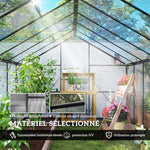 Serre de jardin en aluminium polycarbonate, serre avec fenêtres supérieures réglables 363x247x205cm noir