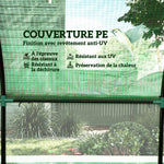 Serre de jardin serre tunnel de jardin 9m² PE Haute densité 135 g/m², avec 2 portes zippées 300 x 300 x 200 cm, vert