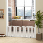 Cancelletto di sicurezza per cani cancelletto pieghevole per cani piedini di supporto punte antiscivolo 155 x 30 x 61 cm bianco