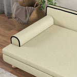 Canapé pour chien chat design scandinave coussin moelleux amovible pieds bois massif 100 x 62 x 32 cm beige