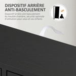 Aufbewahrungsmöbel Sideboard Kommode mit 1 Schranktür und 4 Schubladen, aus Holz, für Wohnzimmer, Küche, Flur, Esszimmer, Schwarz