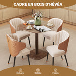 Table à manger pour 4 personne table de cuisine carrée style moderne avec plateau aspect bois, 70 x 70 cm, marron