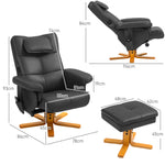 Fauteuil massant avec repose-pied, dossier inclinable jusqu'à 135°, coffre de rangement, télécommande