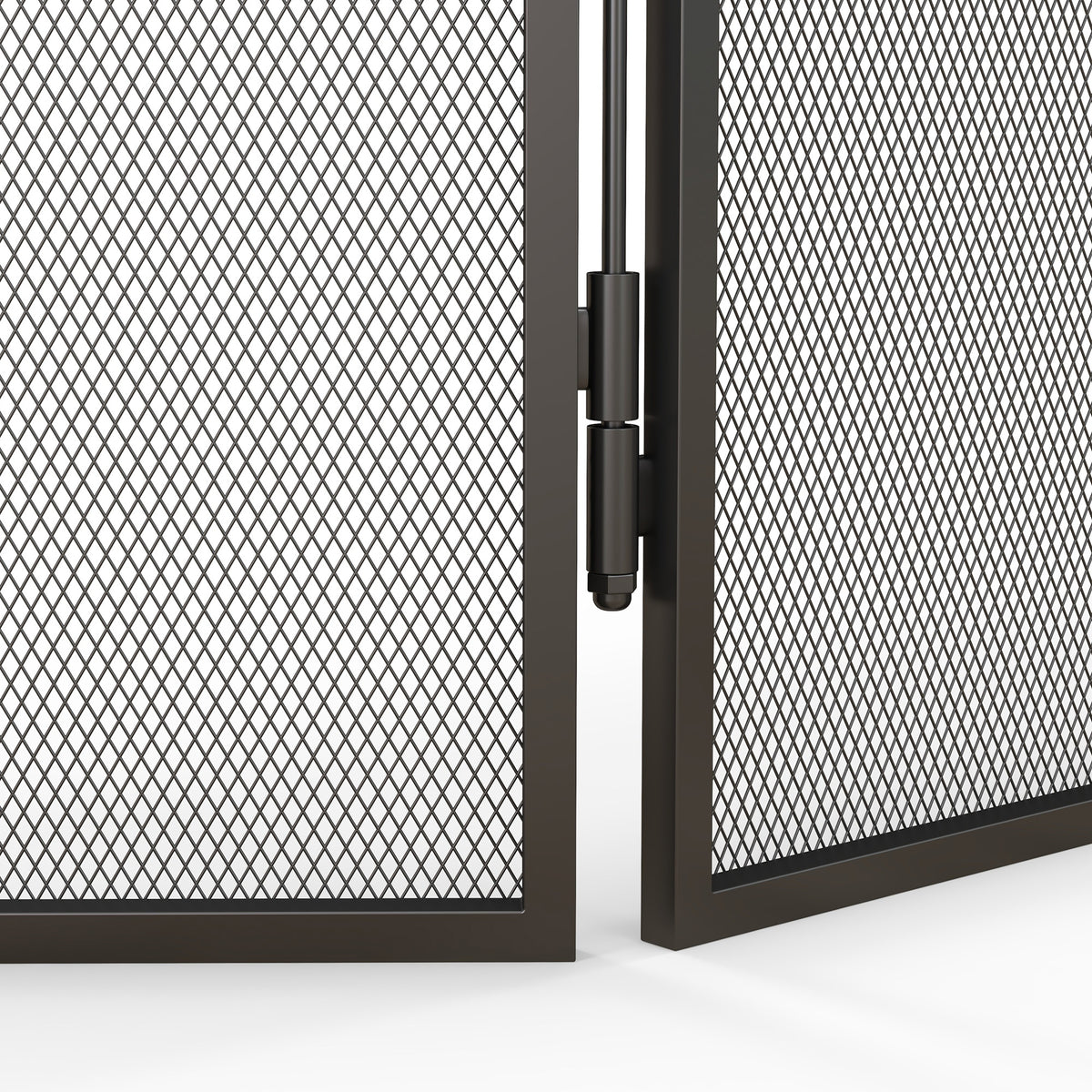 Pare feu cheminée pliable 3 panneaux, pare-étincelles cheminée, grille de protection cheminée en maille de métal noir