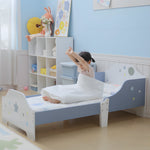 Lit pour enfants de 3 à 6 ans design étoiles sommier à lattes inclus chambre moderne 143 x 74 x 59 cm bleu blanc