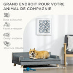 Canapé pour chien chat design scandinave coussin moelleux amovible pieds bois massif 100 x 62 x 32 cm gris