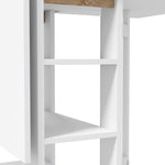Table de cuisine table de salle à manger pliable amovible 3 étagères 2 abattants design moderne 120 x 60 x 75 cm blanc