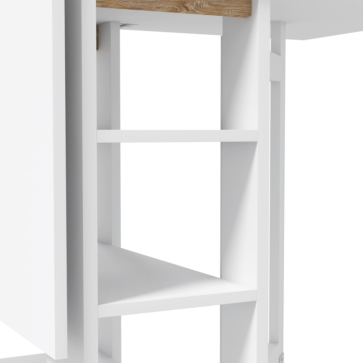 Table de cuisine table de salle à manger pliable amovible 3 étagères 2 abattants design moderne 120 x 60 x 75 cm blanc