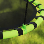 Balançoire nid d'oiseau, balançoire suspendue avec cordes réglables en hauteur, siège rond Ø 100 cm, noir