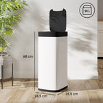 Pattumiera da cucina automatica 50L, pattumiera con sensore di movimento, a batterie, 26,5x35,5x68cm, crema