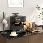 Espressomaschine 1600 W mit Mahlwerk, Dampfdüse, italienischer 15-Bar-Pumpe, 2-L-Wassertank, schwarz