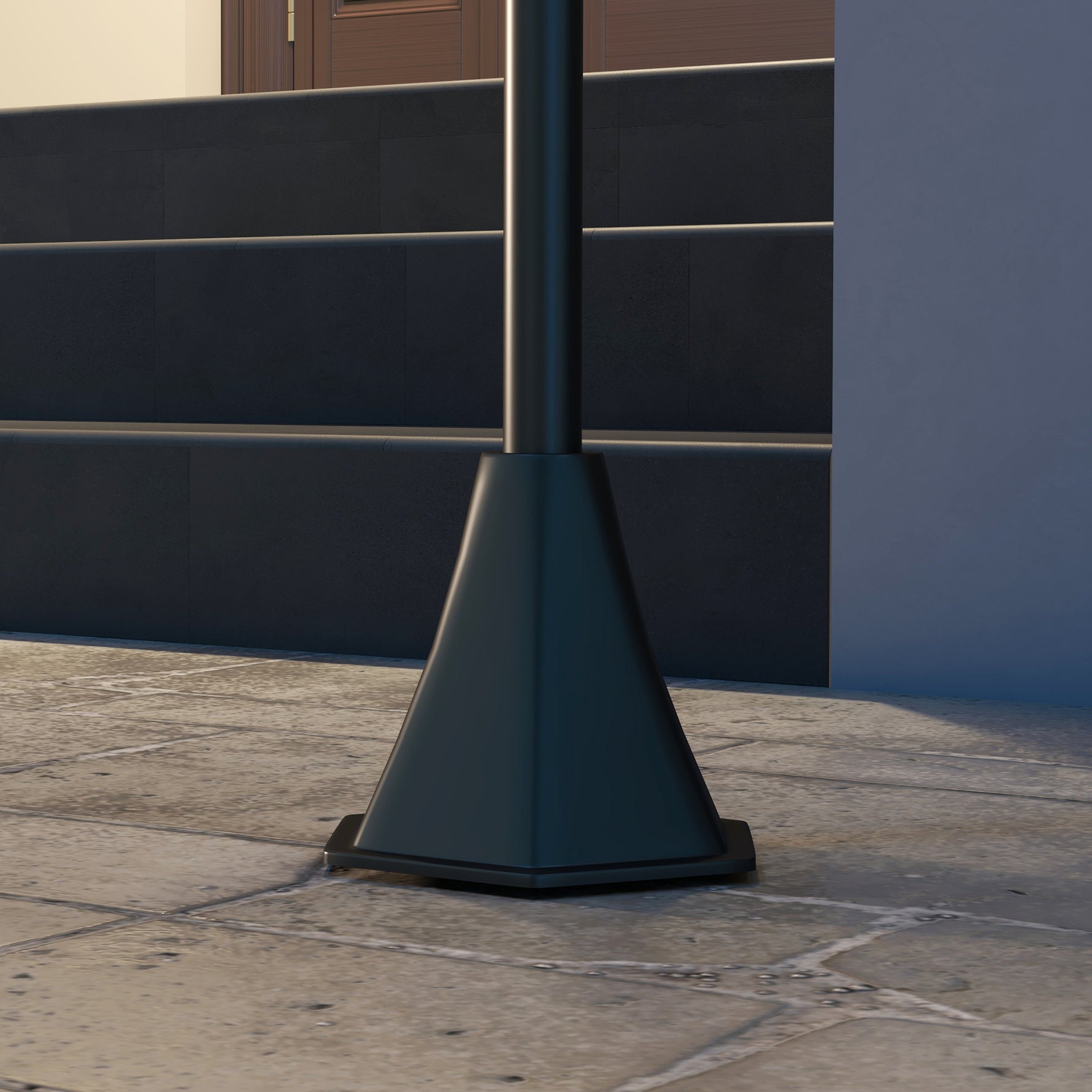 Lampadaire solaire extérieur lampadaire de jardin LED avec interrupteur marche/arrêt 17 x 17 x 127 cm noir