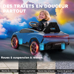 Voiture électrique enfant véhicule électrique Lamborghini 12V télécommande 2,4G et 2 moteurs vitesse max. 4 km/h bleu
