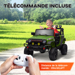 Buggy 4x4 voiture électrique enfant UTV avec télécommande 2.4Ghz 2 moteurs 12 V vert