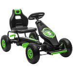 Kart à pédales pour enfant siège réglable 3 positions frein à main enfant de 5 à 12 ans vert noir
