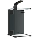 Aquarium en Verre Trempé Nano Aquarium avec Filtre Intégré Pompe 5W et Éclairage LED 30x30x45cm Noir