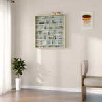 Vitrine pour collection vitrine murale 80 x 9,5 x 83 cm 6 étagères réglables en hauteur 2 portes coulissantes en verre