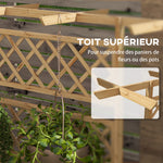 Jardinière avec treillis bac à fleurs pour plantes grimpantes, légumes, fleurs - en effet bois naturel