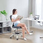 Chaise bureau ergonomique avec repose-pieds ajustable et accoudoirs relevables, hauteur réglable, 59x62x99-119cm, gris