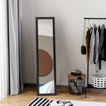 Miroir sur Pied et Mural Rectangulaire, Miroir de Sol Pleine Longueur pour Dressing, Chambre, Salon, 37 x 37 x 154 cm, Noir