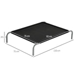 Lit pour chien chat XL grand confort sur pieds lit de camp 110 x 75 x 20 cm textilène micro-perforé noir
