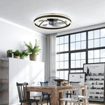 Ceiling fan with light and remote control, 50 cm ceiling fan light with 6 speeds, black