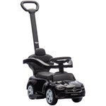 Porteur enfants Mercedes-Benz sous licence, porteur voiture à pousser avec poignée amovible, 91 x 40 x 83 cm, noir