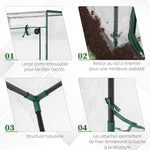 Serre de jardin, serre de balcon, bâche renforcée PVC, châssis en acier, porte zippée enroulable, pour légumes plantes fleurs en toutes saisons intérieur et extérieur, 100 x 50 x 150 cm blanc