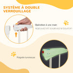 Barrière de sécurité pour chien animaux sans perçage avec fermeture automatique largeur 76-103 cm blanc