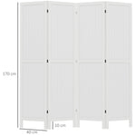 Paravent en bois séparateur de pièce closion intérieur pliable 4 panneaux en bois 160 x 170 cm blanc