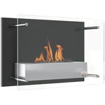 Cheminée bioéthanol Murale encastrable brûleur 0,9 L, environ 3 h de durée de combustion 60L x 22l x 40H cm noir