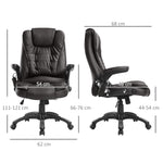 Fauteuil de bureau massant et chauffant électrique fauteuil bureau ergonomique revêtement synthétique brun