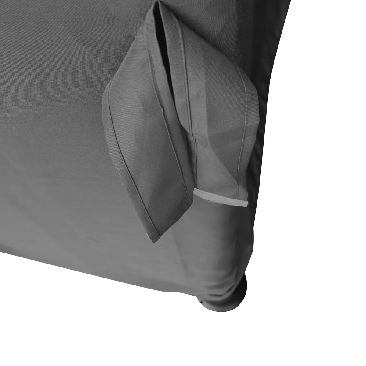 Tonnelle de jardin extérieur 3 x 3 m, barnum avec toit double, rideaux et moustiquaire, cadre en aluminium, gris foncé