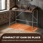 Bureau, bureau d'ordinateur 109 cm avec rebord de sécurité et structure en métal, noyer
