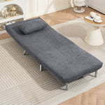Poltrona letto singola, poltrona convertibile 3 in 1 con schienale regolabile, cuscino, seduta ampia, grigio scuro