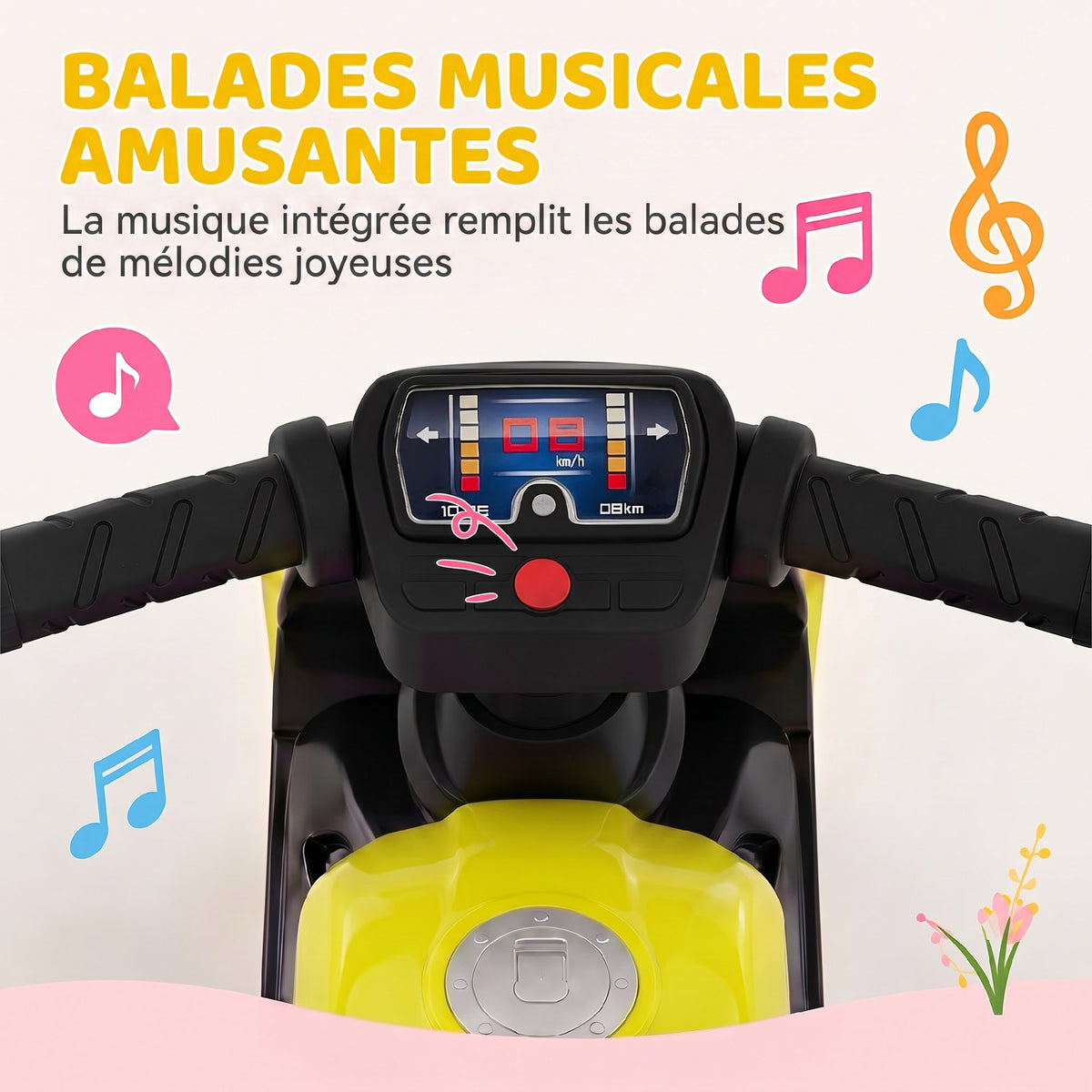 Draisienne pour Enfant, Vélo d'Équilibre avec Musique et Roues Extra-Larges, pour Filles et Garçons 18-36 Mois, Vert