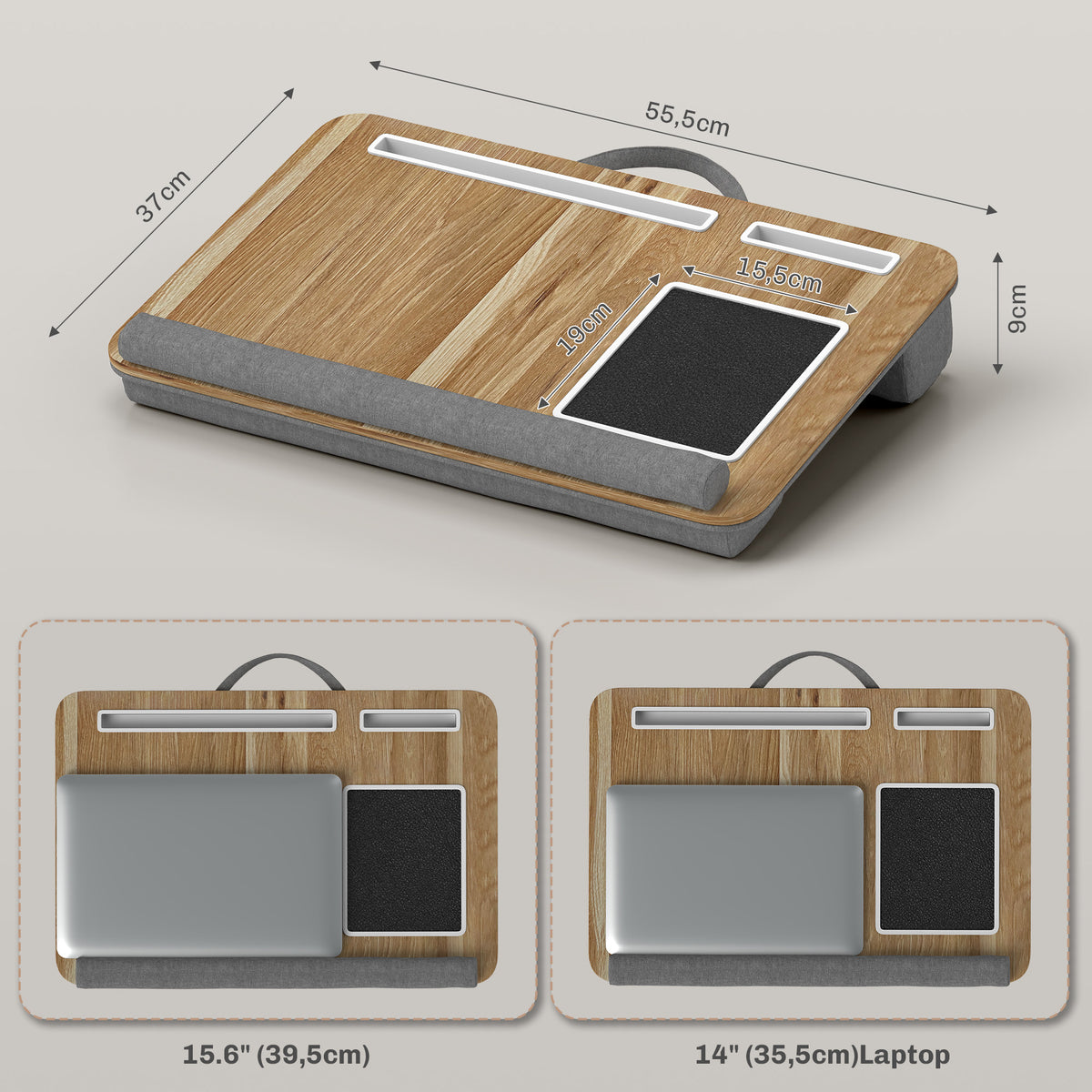 Support ordinateur portable lit avec traversin fente pour tablette ou téléphone tapis de souris repose-poignet poignée