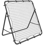 Filet de Rebond Pliable Réglable à 5 Angles avec 24 Cordes Élastiques Filet pour Football, Acier, 120x73x112cm, Noir