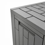 227 L Lockable Outdoor Storage Box with Gas Spring, Wood Look, 106.5x43x54.5cm, Gray