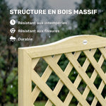Jardinière avec Treillis Carré Potager Bois Pliable Double Bac à Fleurs pour Plantes Grimpantes 73 x 70 x 170 cm Naturel
