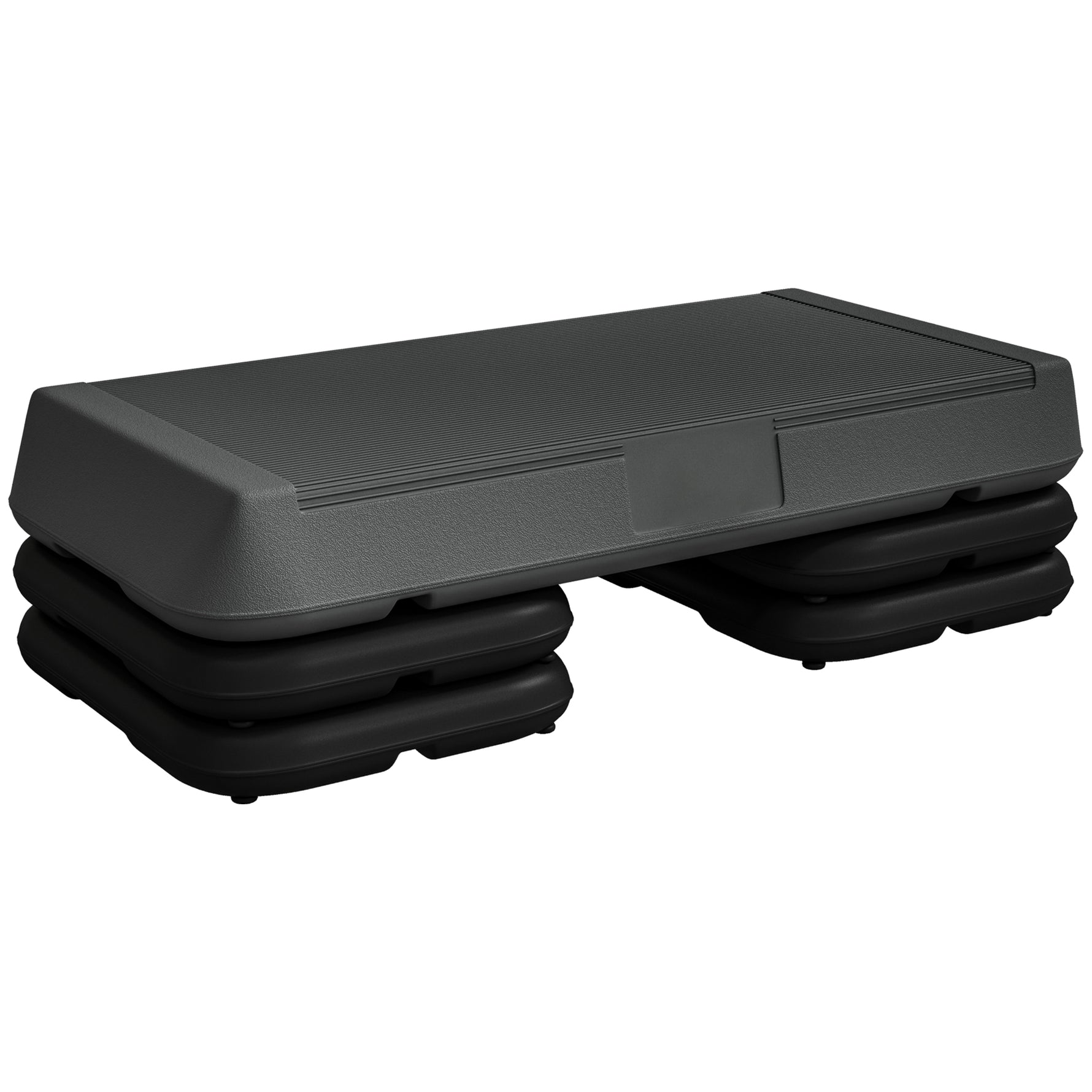 Stepper aérobic fitness hauteur réglable 3 niveaux 10/15/20 cm surface antidérapante plastique, gris