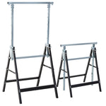 Lot de 2 tréteaux pliables télescopiques hauteur réglable 80-130 cm noir