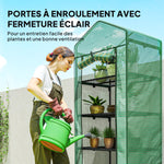 Serre de jardin balcon étagère serre 5 niveaux 0,69 x 0,49 x 1,93 m acier bâche amovible PE vert