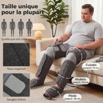 Masseur de jambes, masseur de compression pour les mollets, les genoux, les pieds avec chaleur, 3 modes automatiques