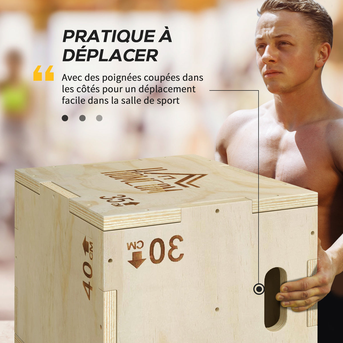 Box jump pliométrie appareil boîte à saut musculation fitness entraînement croisé plyobox pour box training 40,5/35,5/30,5 cm