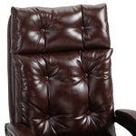Fauteuil de bureau chaise de bureau ergonomique avec hauteur réglable dossier inclinable repose-pied rétractable marron