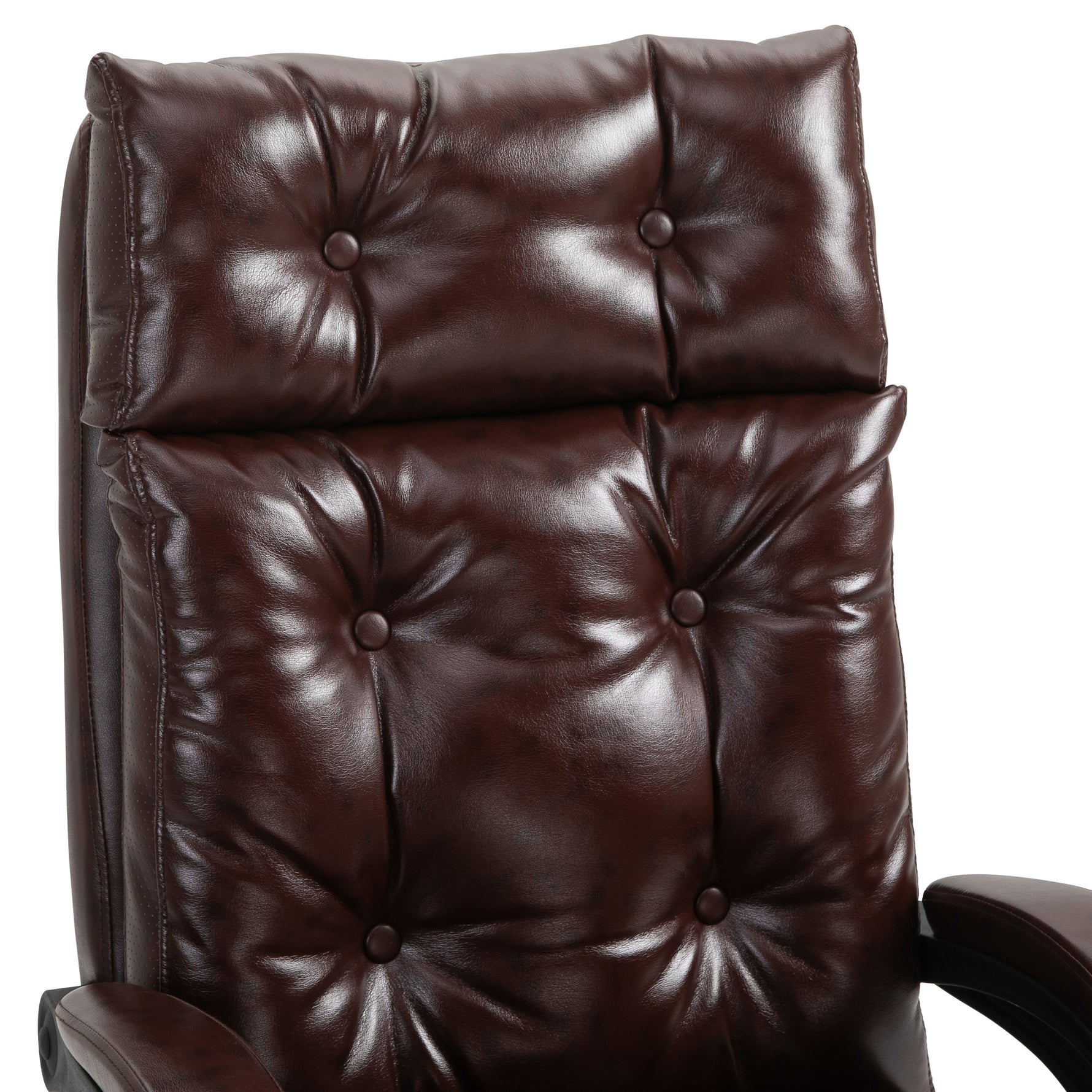 Fauteuil de bureau chaise de bureau ergonomique avec hauteur réglable dossier inclinable repose-pied rétractable marron