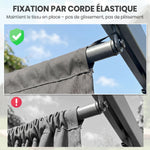 Toile de toit pour pergola tonnelle rétractable de 3 x 3 m - toile uniquement 250 x 255 cm gris clair