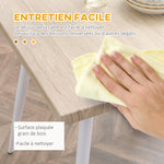 Ensemble table à manger carrée 3 pièces avec 2 chaises cuisine salle à manger plateau MDF châssis métal blanc